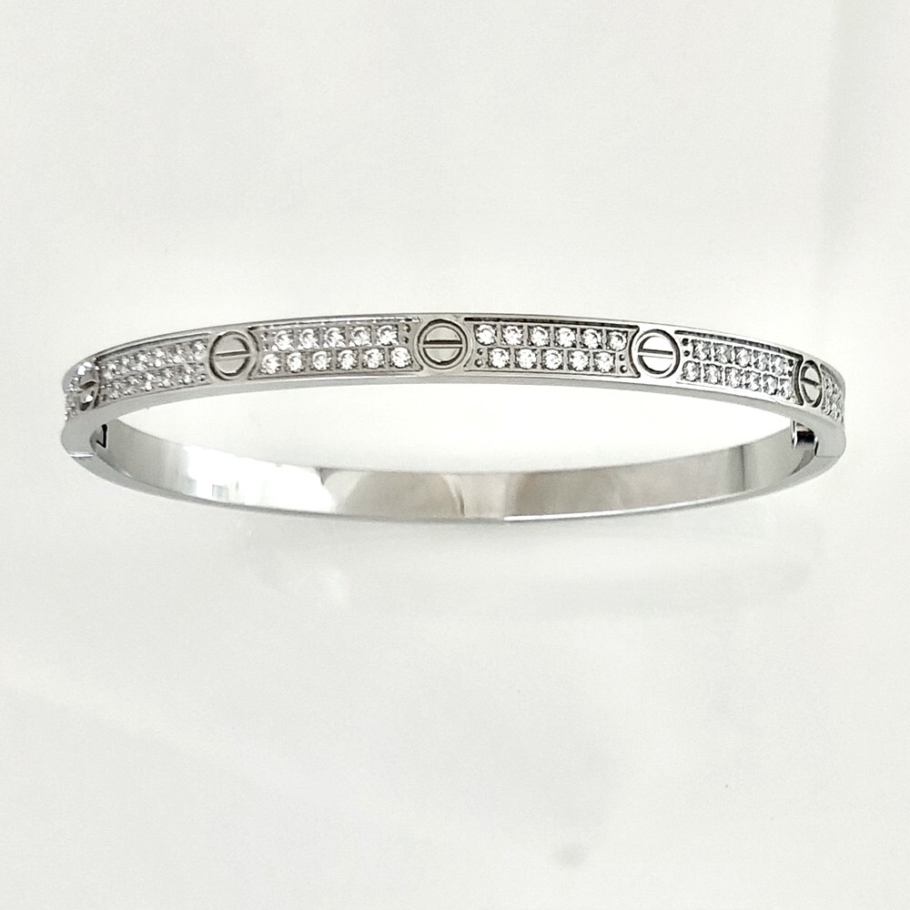 Pavé Screw Bracelet Small Model Stainless Steel